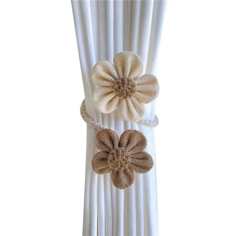 Floral Hemp Curtain Tie Back | 2Pcs Set