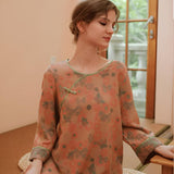 Retro Style Long Sleeve Nightgown