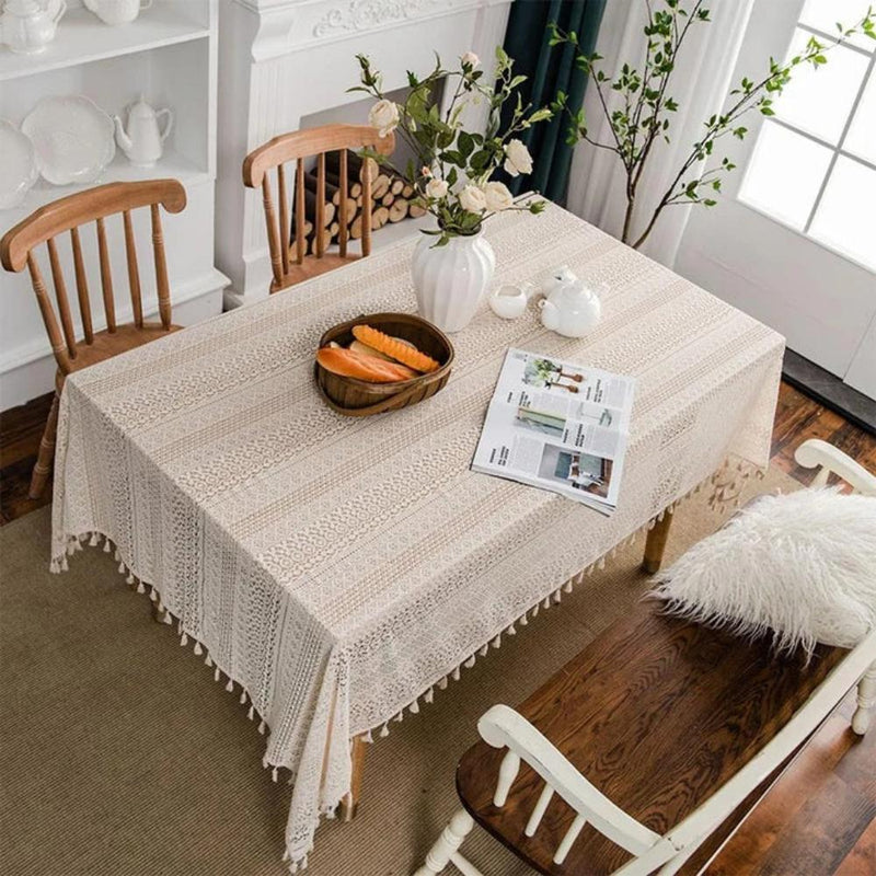 Vintage Lace Hollow Crochet Tablecloth