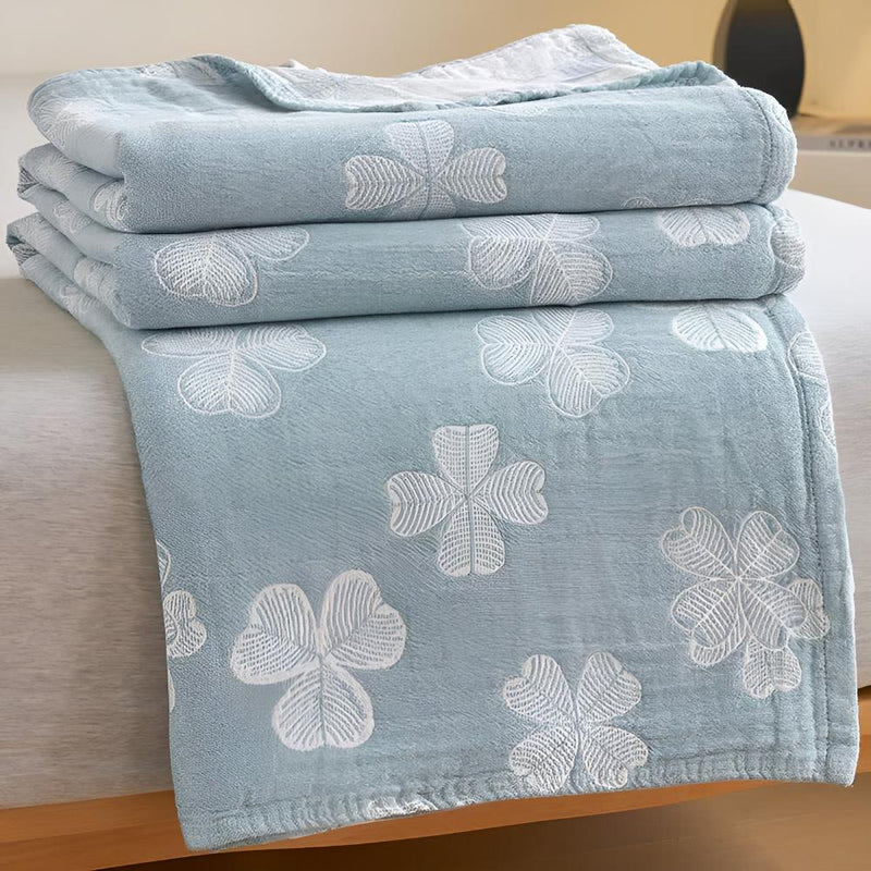 Four Clover Leaf Cotton Blanket