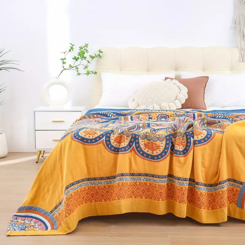 Golden Lotus Comfort Reversible Blanket