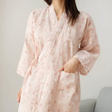 Women's Floral Pattern Cotton Bathrobe