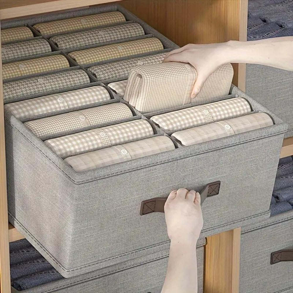 Modern Gray Linen Storage Container Casa & Beyond