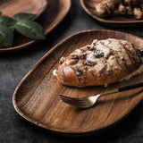 Oval Shaped Acacia Wood Serving Trays Set