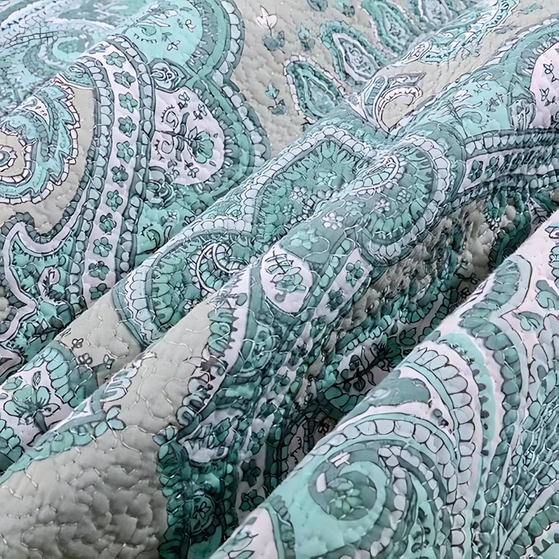 Paisley Aqua Teal Coverlet Set