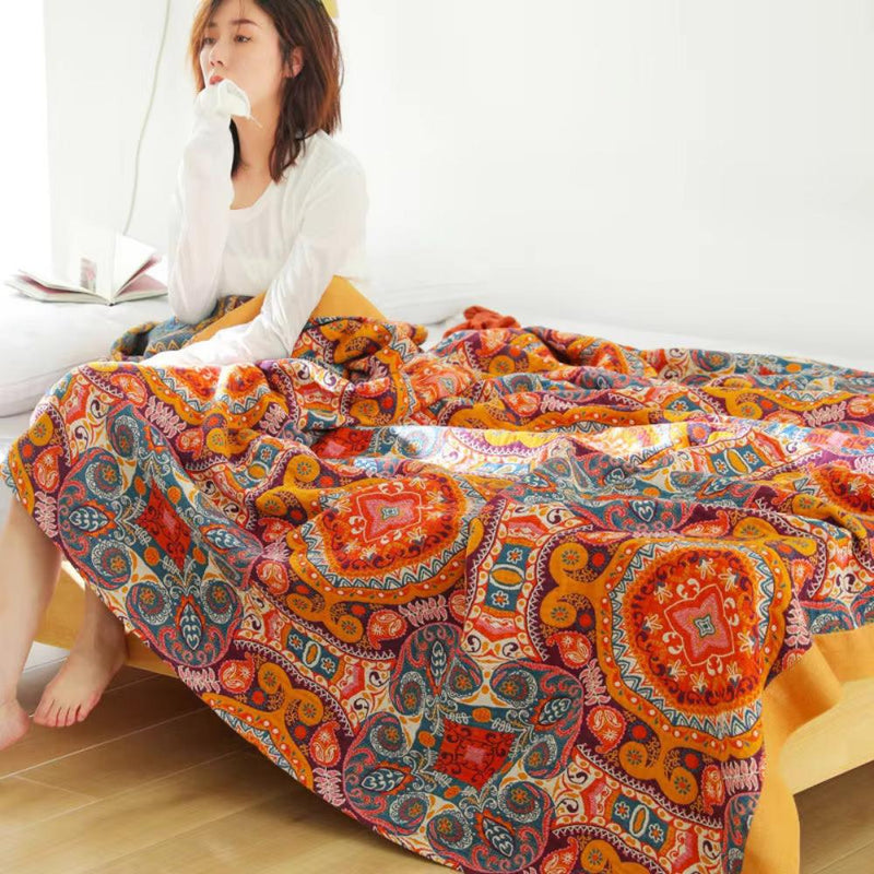 Sunrise Boho Reversible Blanket