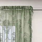 Majestic Green Lace Sheer Curtain