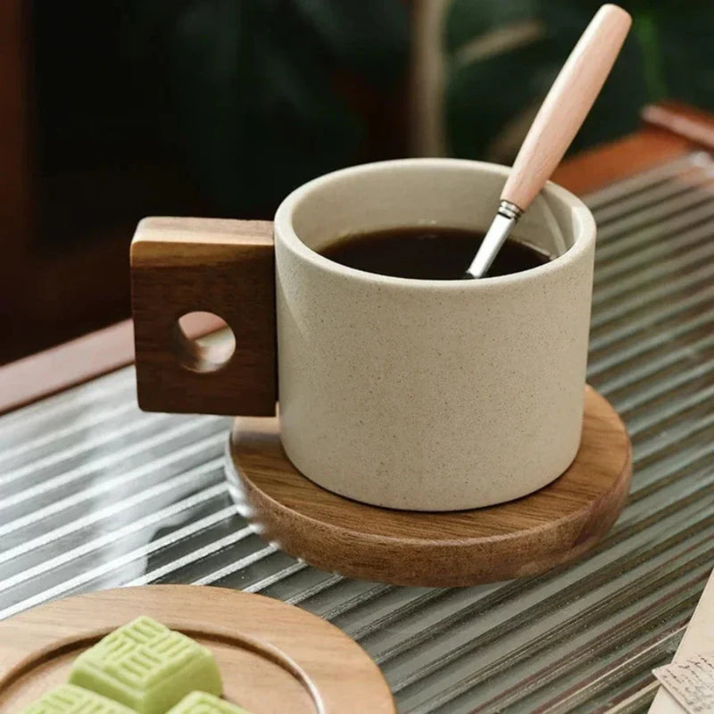 Modernist Ceramic Wooden Pallet Mug