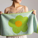 Cheerful Floral Print Cotton Bath Towel