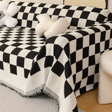 Checkerboard Anti-Scratch Sofa Cover