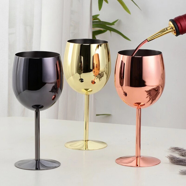 Lustrous Stainless Steel Wine Glass