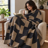 Artevana Monochrome Geometric Throw Blanket