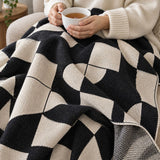 Artevana Monochrome Geometric Throw Blanket