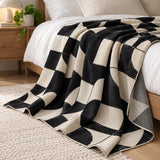 Artevana Monochrome Geometric Throw Blanket
