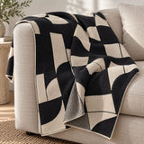 Artevana Monochrome Geometric Throw Blanket