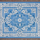 Blue Daisy Bloom Boho Travel Outdoor Blanket