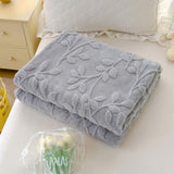 Elegant Leaf Sherpa Blanket