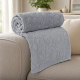 Elegant Leaf Sherpa Blanket