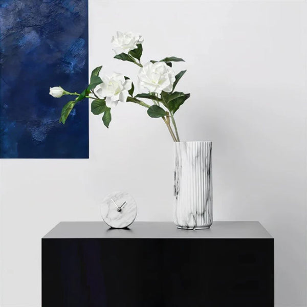 Elegant Vertical Marble Ceramic Vase