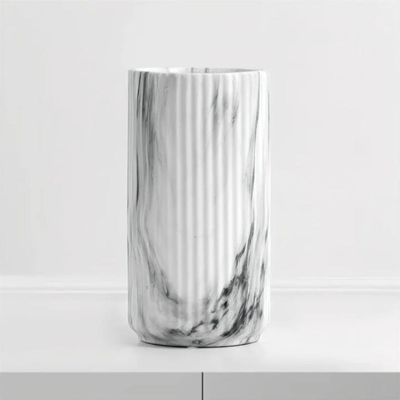Elegant Vertical Marble Ceramic Vase