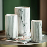 Elegant Vertical Marble Ceramic Vase