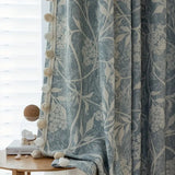 French Floral Chenille Pom-Pom Curtain