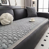 Grid Brick Stitch Plush Couch Cover