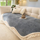 Luxury Chenille Woven Texture Tassel Sofa Cover
