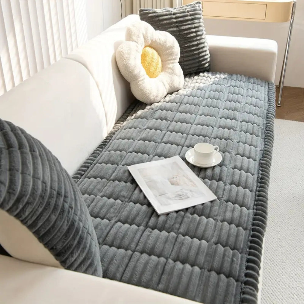 Luxurious Plush Pleated Couch Cover | Buy 1 Get 1 Free
