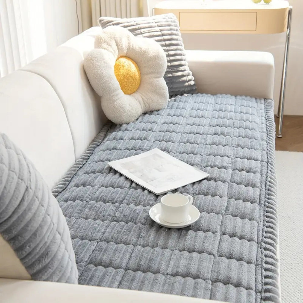 Luxurious Plush Pleated Couch Cover | Buy 1 Get 1 Free