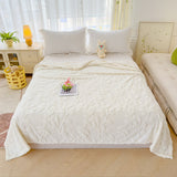 Plush Leaf Cosy Embossed Fleece Throw Blanket