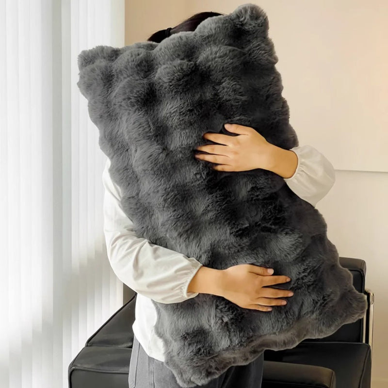 Rabbit Faux Fur Pillow Cover