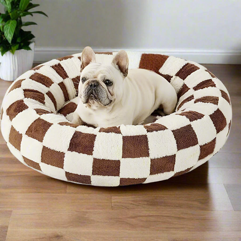 Snuggle Floral Checkerboard Pet Bed