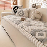 Thick Winter Quilted Plush Couch Cover