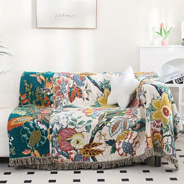 Tropical Bloom Cotton Blanket