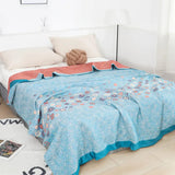 Turquoise Floral Glam Gauze Blanket