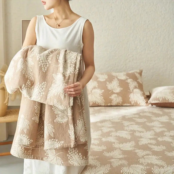 Vine Leaf Cotton Summer Blanket