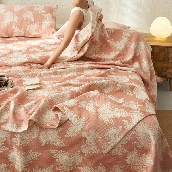 Vine Leaf Cotton Summer Blanket
