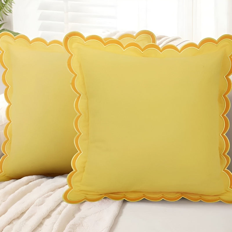 Wave Edge Cotton Cushion Cover