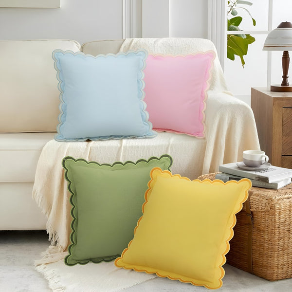 Wave Edge Cotton Cushion Cover