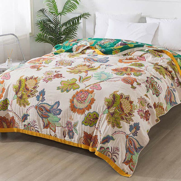 Wildbloom Reversible Flora Cotton Blanket