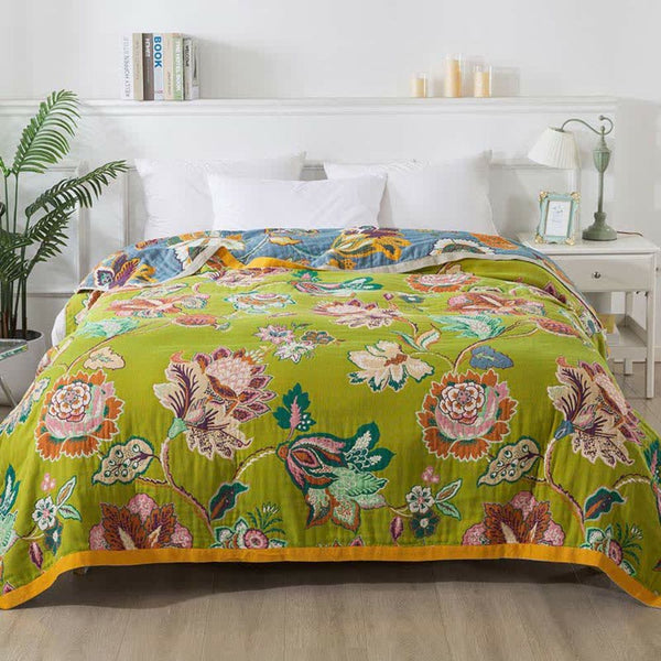 Wildbloom Reversible Flora Cotton Blanket