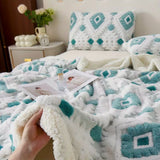 Zyra Double Layer Geometric Throw Blanket
