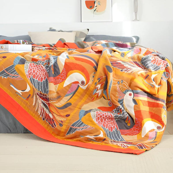 Toucan Bird Cotton Throw