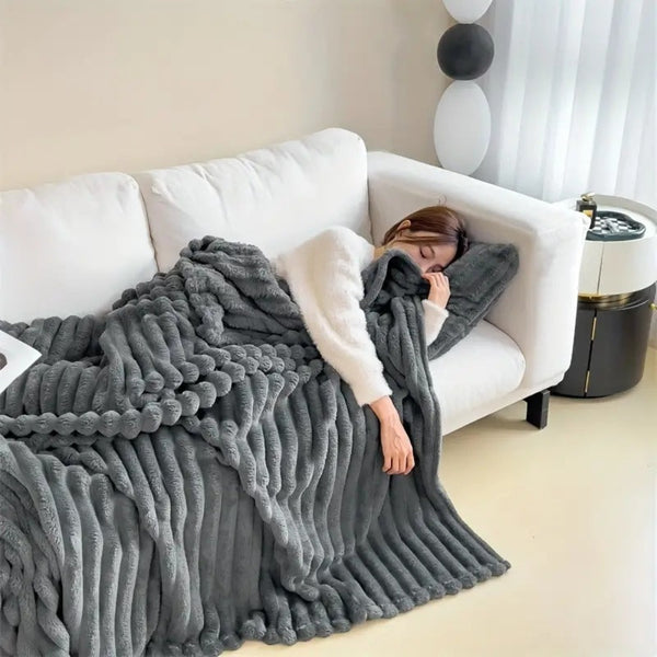 Plush Stripped Throw Blanket™️