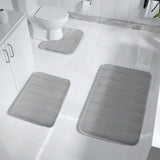 Stripe Memory Foam Bath Mat - 3pcs set