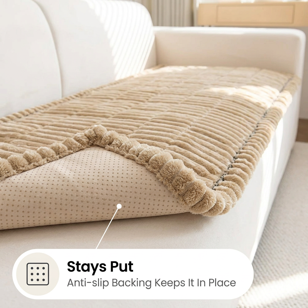 Luxurious Plush Pleated Couch Cover | Buy 1 Get 1 Free