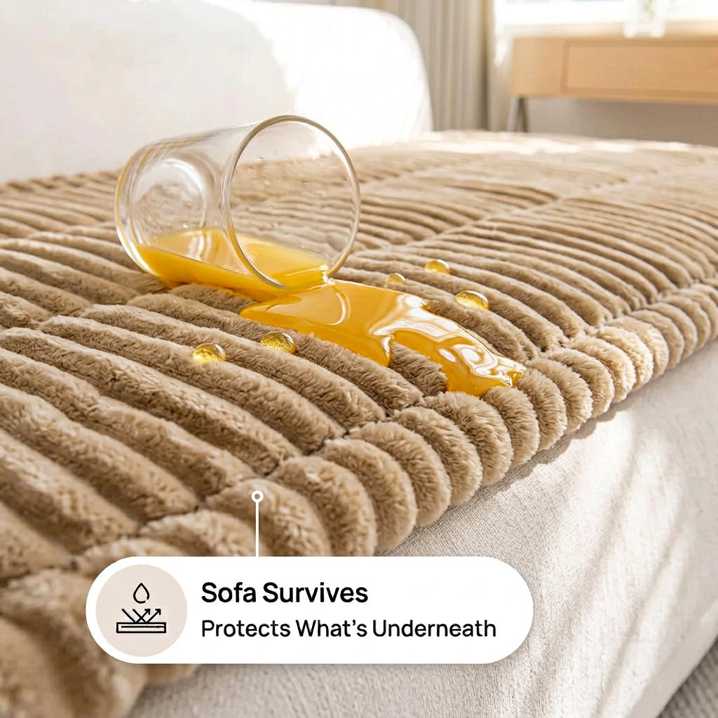 Luxurious Plush Pleated Couch Cover | Buy 1 Get 1 Free
